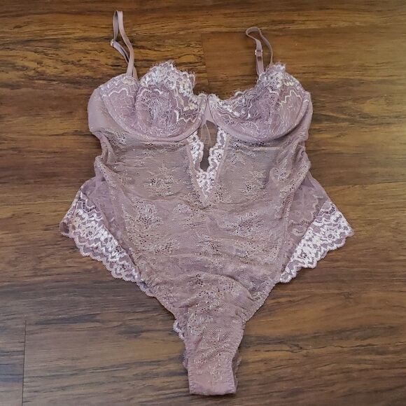 PINK Victoria's Secret Other - Victorias Secret Rose Pink Feminine Coquette Girl Lace Fairy Teddy Size Medium